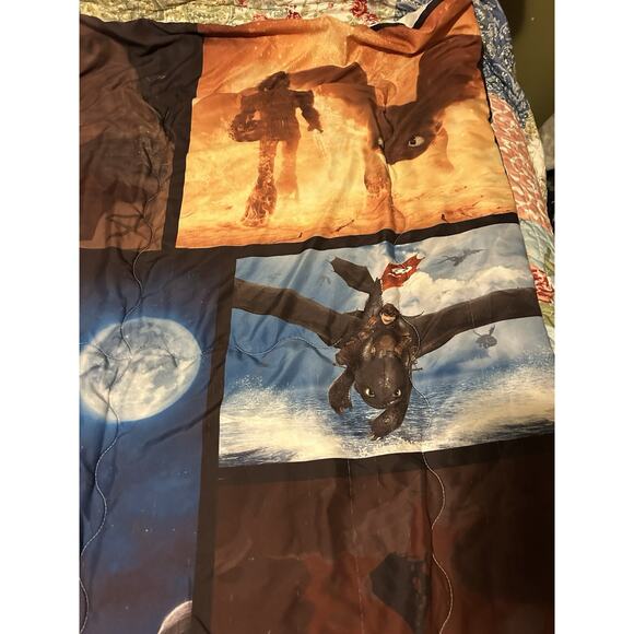 How to Train Your Dragon Comforter Blanket Toothless Hiccup 2010? DreamWorks - Picture 9 of 11